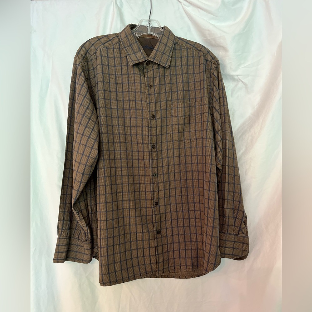 Tommy Bahama Men's Brown Checkered Shirt